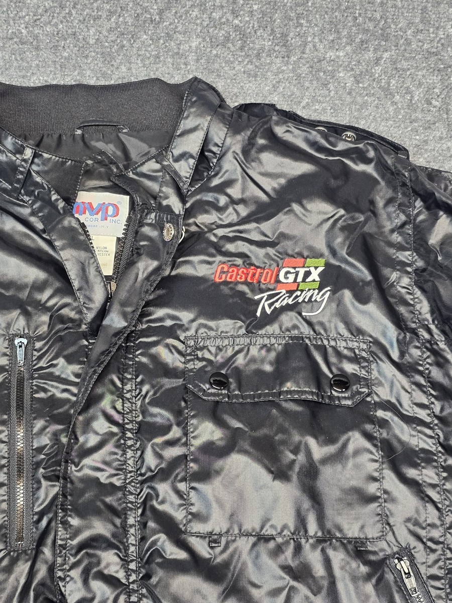 90年代 Castrol GTX レーシング ナイロンジャケット ヴィンテージ Vintage Castrol GTX Racing Jacket Mens XL Black MVP Corp Nylon