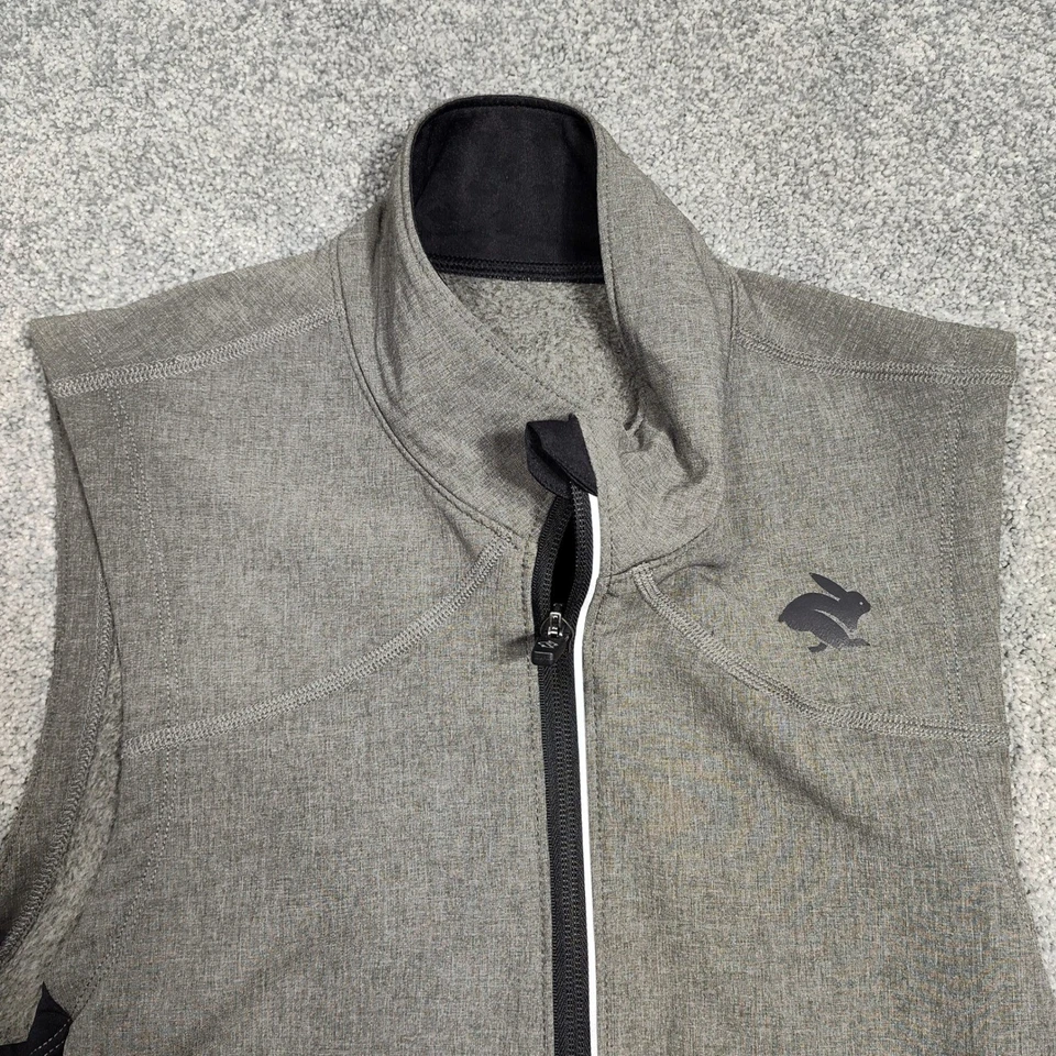 Rabbit Crafted In California Vest Mens Gray Full Zip Sleeveless Running SM - Image 2 of 4