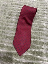 Red Silk Tie Tiny Blue Paisley FERRELL REED For Harold  s Woven in England VTG