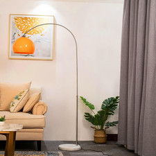 Orange Arc Floor Lamp with Acrylic Shade