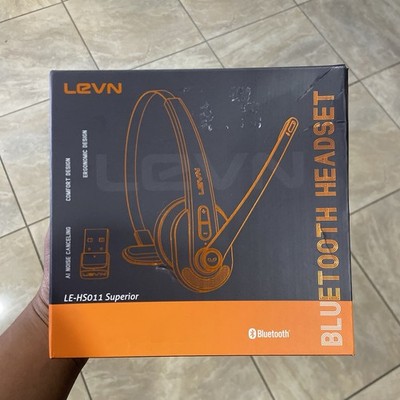 LEVN LE-HS011 Wireless Headset, Bluetooth with Microphone AI Noise Canceling