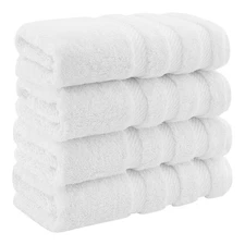 American Soft Linen Luxury Hand Towels for Bathroom, 100% Cotton Turkish 4 Pi...