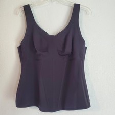 Honeylove Shapewear Boldness Tank Women 1X Black Built-In Bra Smoothing Cami