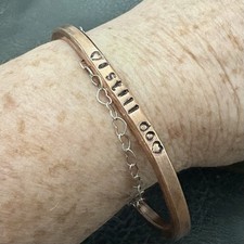 Custom Pure Copper Women s Heavy Wire Cuff Bracelet Men s Hammered Bare Finish