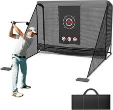 Golf Practice Hitting Net :10X7 FT | Heavy Duty Metal Frame with 5-Layer Polyest