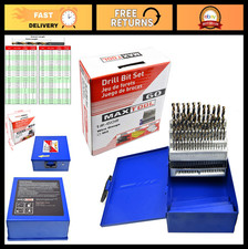 60-Piece Twist Drill Bit Set - High Speed Steel M2, Jobber Length, Metal/Wood/Pl