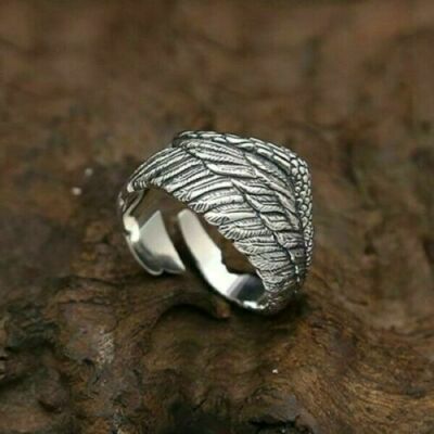 Turtleland 925 Sterling Silver Boho Angel Wings Ring - One Size Fits All