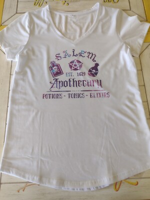 Custom-made Apothercary, Salem Witch, Gothic themed short-sleeve graphic tee
