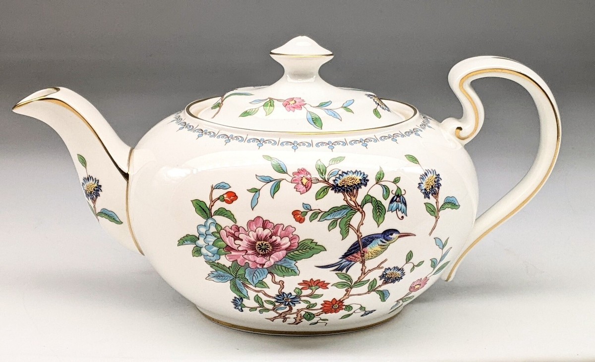 Aynsley Pembroke Cuckoo Teapot Gold Trim Wedgwood Minton Cuckoo