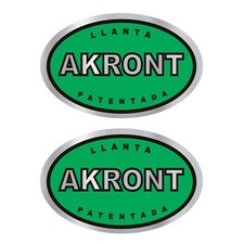AUTOCOLLANTS STAR SAM® JANTE AKRONT VERT CHROME MIROIR MOTO STICKERS