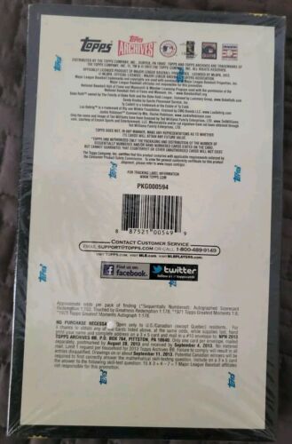 2013 Topps Baseball Archives Factory Sealed Hobby Box - Picture 2 of 4