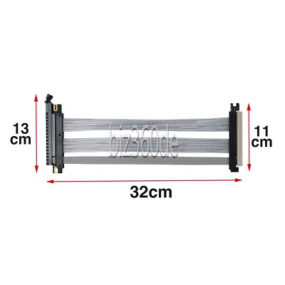 PCIE 4.0 16x Riser Cable 180 Grad Graphics Card Verlängerungskabel 32cm