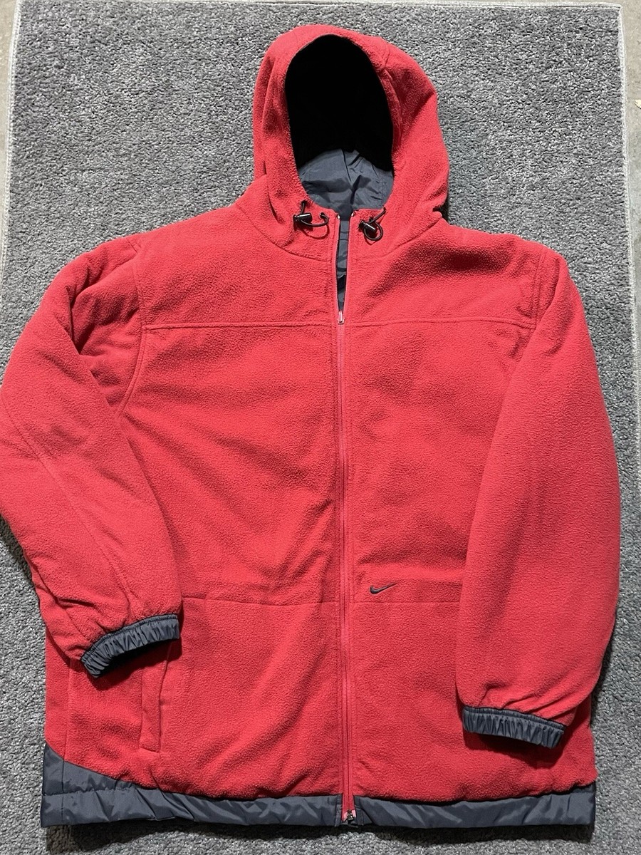 Nike Jacket Coat Mens XL Vtg Insulated Full Zip Reversible Fleece