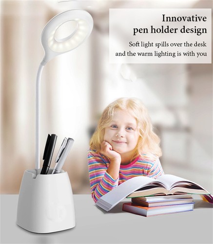 Dimmable LED Desk Reading Light Touch Switch Pen Holder Adjustable USB Charge RK - Picture 3 of 12