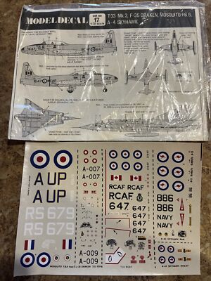 ModelDecal 1/72 17 T-33, Mk3 F-35 Darken, Mosquito Fb6 A4 Skyhawk