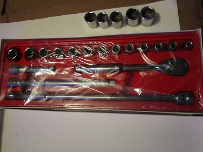 New Snap On 1/2dr General Service Set 317AMMPC 6 Point 10-22 Plus 23-27MM Added