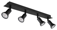Globo Drew Deckenleuchte Deckenlampe Strahler Metall Schwarz 4-Flammig B 50 Cm