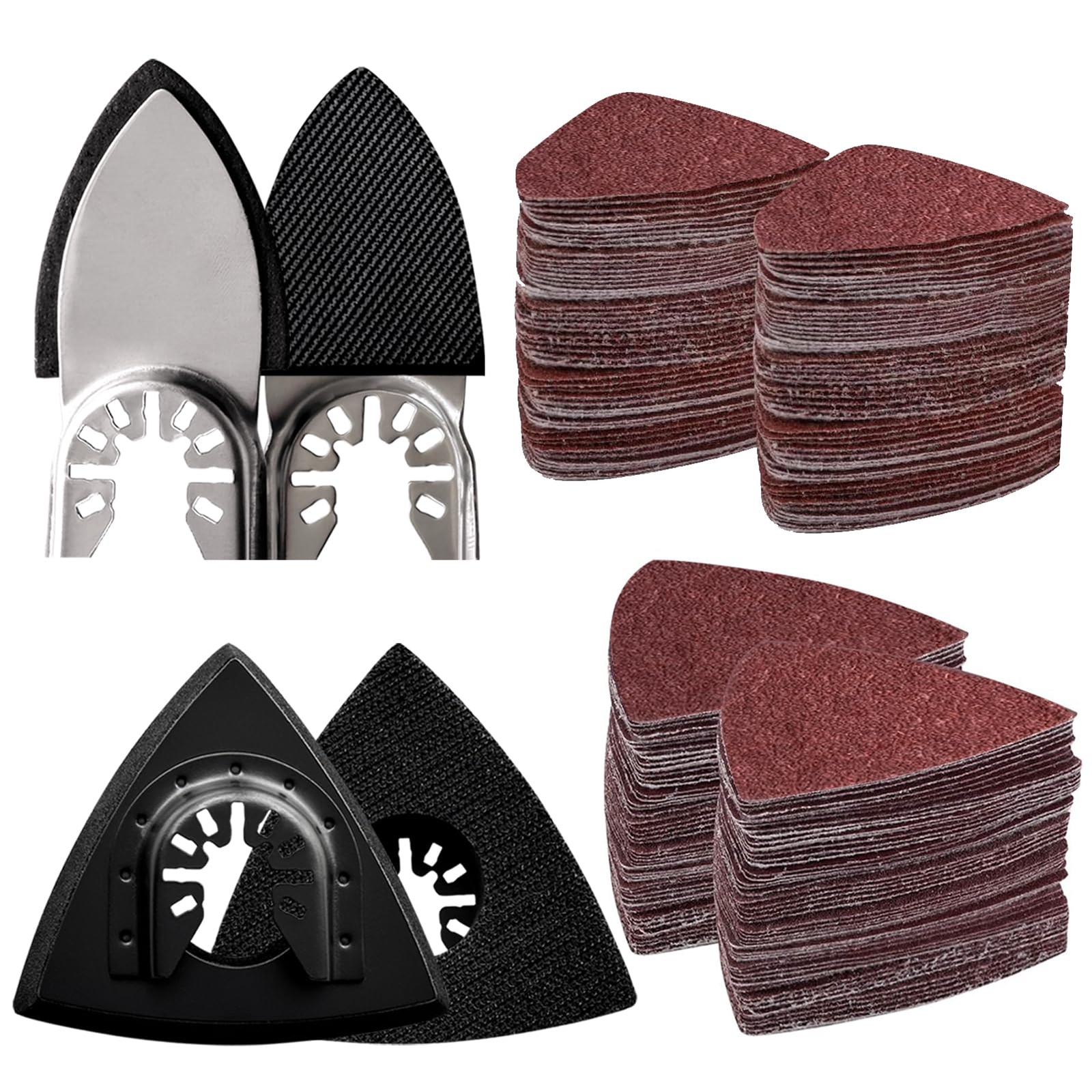 104pcs Oscillating Tool Detail Sanding Pads Kit 2pcs Triangle Sanding Pads And 2