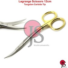 Surgical Lagrange Scissors Suture Tissue Trimming 12cm TC Dental Medical Shears