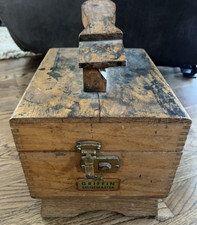 Vintage Griffin Shinemaster Shoe Shine Oak Wooden Box w brush  some polishes