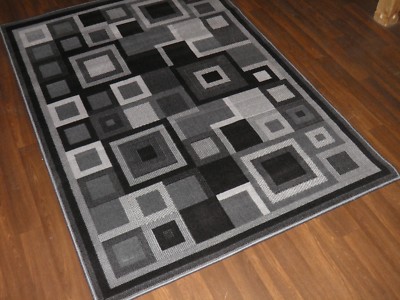 QUALITÄT MODERNE TEPPICHE GEWEBTE RÜCKSEITE NEU GRAU 120X170CM CA. 6X4FT BEST AROUND 