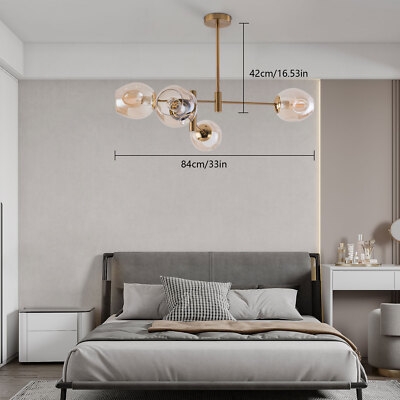 Modern Ceiling Light Contemporary Globe Glass Shade Chandelier Pendant Lamp