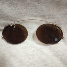 BUGLE BOY Bronze Metal Oval Clip-On Sunglasses Eyeglasses Frames Vintage