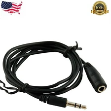 3.5mm Audio Extension Cable Male to Female M/FStereo Aux Auxiliary Black 5 Feet
