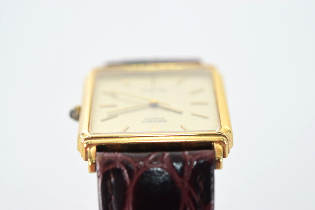 New Battery Vintage SEIKO Dolce 7731-5230 Gold Dial Square