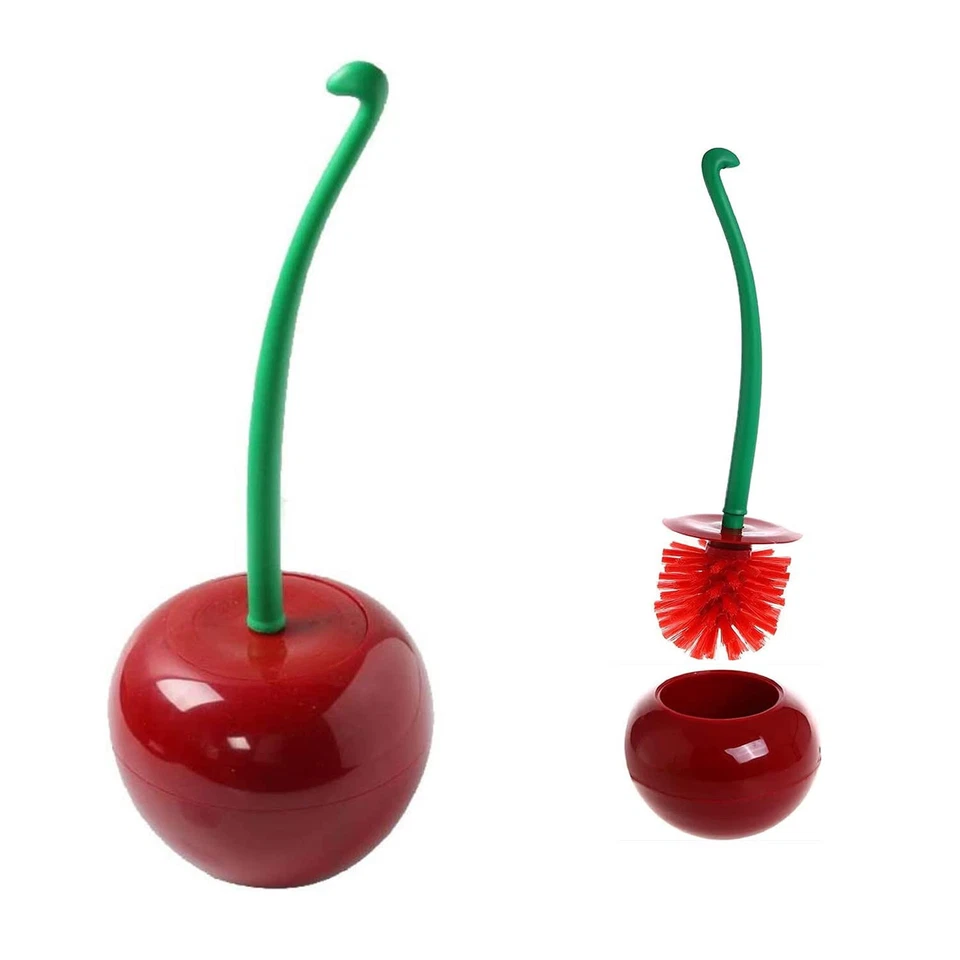 Lovely Cherry Shape Lavatory Toilet Brush With Holder and Handle - NEW - AS IS! - Image 4 of 4