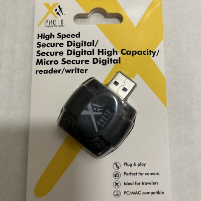 High speed SD/SDHC/MicroSD Reader/Writer. PC/MAC compatible - Plug and Play