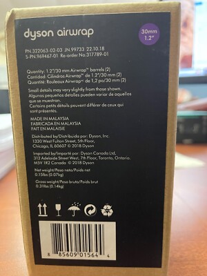 SEALED NEW DYSON AIRWRAP BARRELS BLACK PURPLE 1.2    30mm