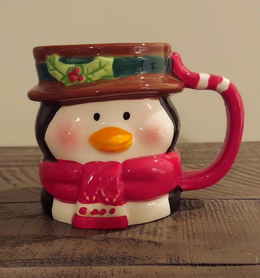 3-D Penguin Holiday Cermic Coffee Hot Chocolate Mug