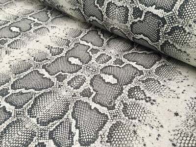 GRAU SCHLANGENHAUT Animal Print Stoff Baumwolle Vorhang Deko Kleid DIGI 140cm breit