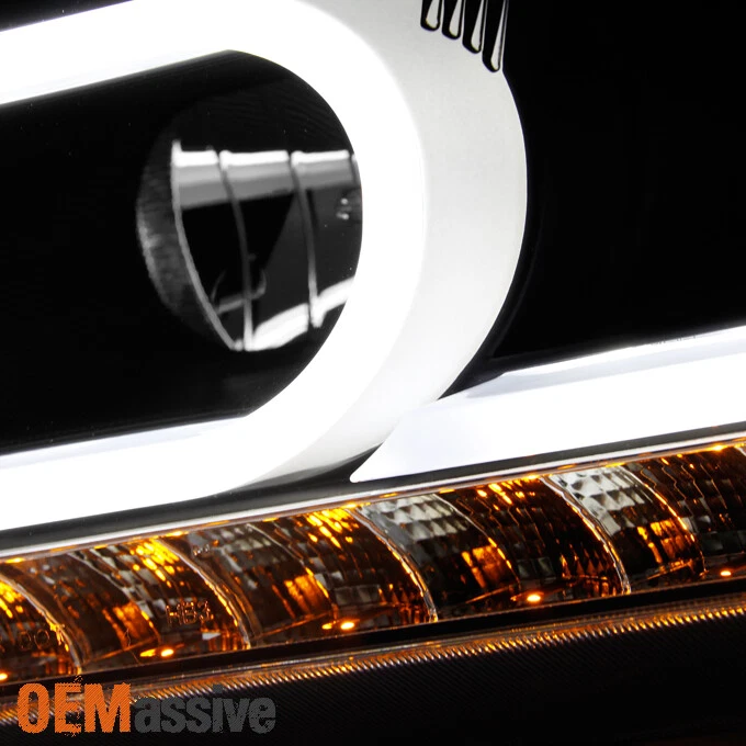 Faros proyectores de señal LED tubo de luz DRL negro para Dodge Journey 2009-2020 Foto 4 de 4