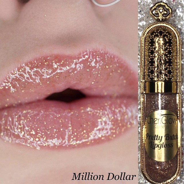 Glitter Lipgloss, Lip Gloss Pretty Bxtch Million Dollar Gold