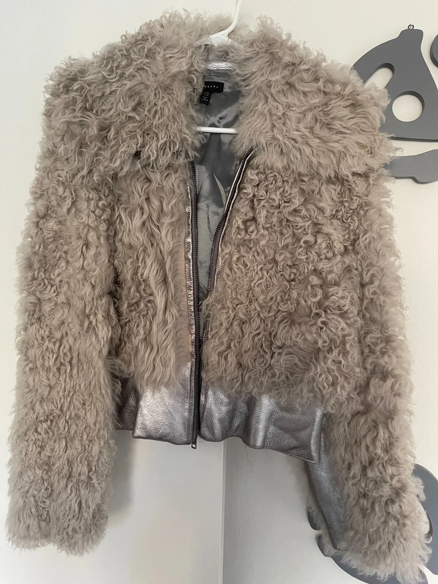 All Topshop Saints Shearling Sheepskin coat size UK 16 US 12 XL