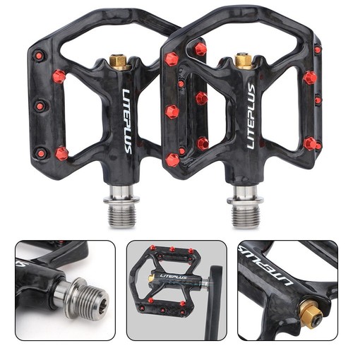 Pédales De Vélo HOUSON – Fibre Carbone 3K, Compatibles Cales KEO, Surface Inox 700 Mm², 298 G