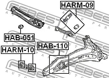 HAB-051 FEBEST Control Arm-/Trailing Arm Bush for HONDA