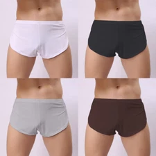 Mens Solid Color Leisure Thin Breathable Arrow Shorts Underwear Boxers Homewear