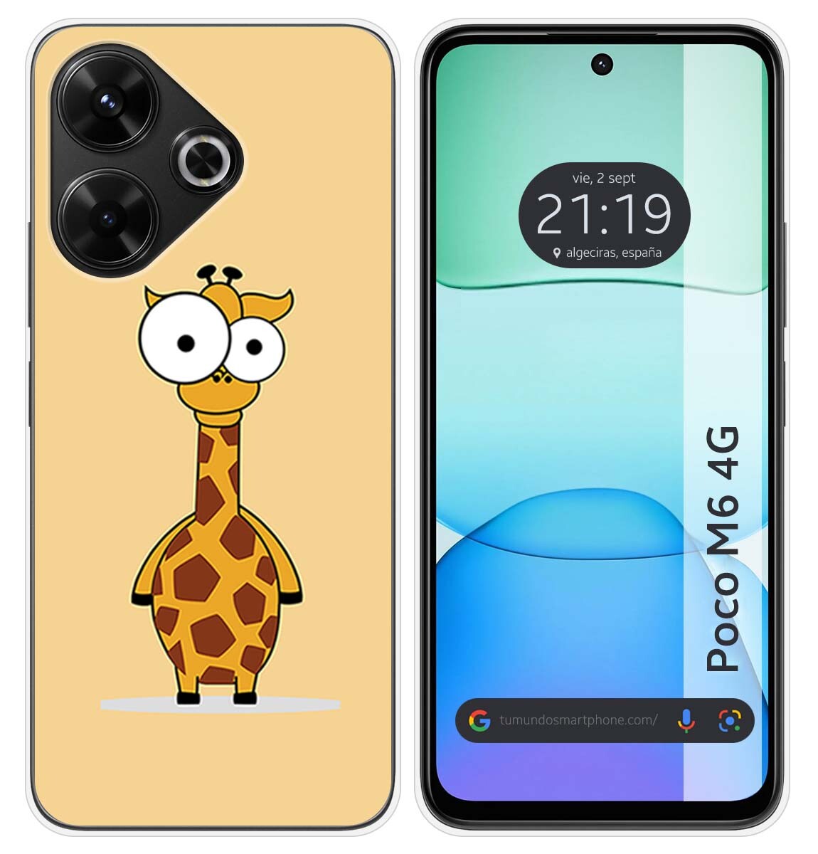 Cover Silicone per Xiaomi Poco M6 4G Disegno Giraffa Disegni