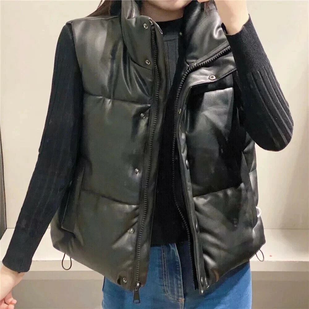 Leather gilet sales womens zara
