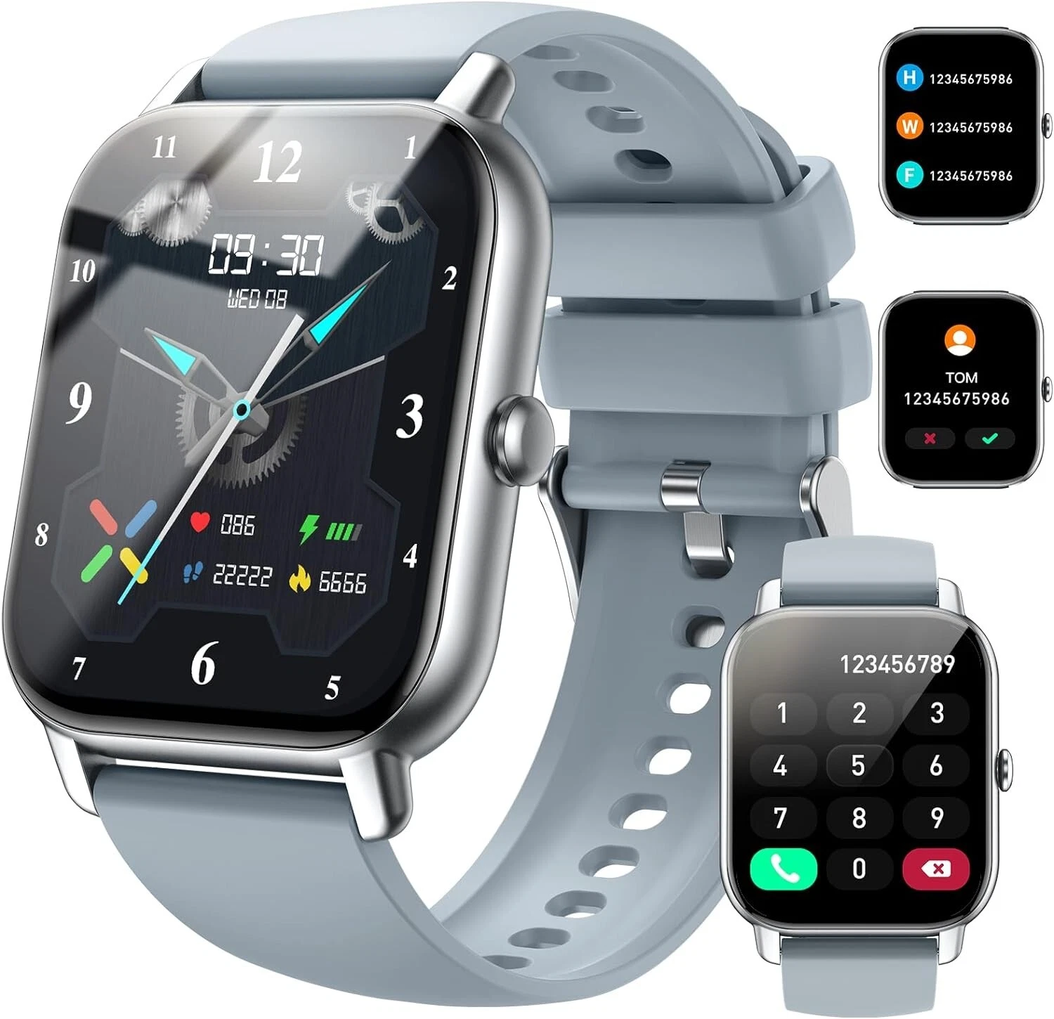 Smartwatch 2024 Bluetooth Fitness Watch Tracker Men with Always-On HD Sports Watch