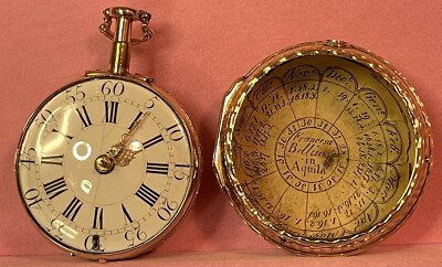 antique  gold verge Paircase pocket watch Jean Bergier