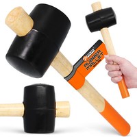 Gummihammer 65 Mm Schonhammer Pflasterhammer Plattenlegerhammer Schwarz Rund
