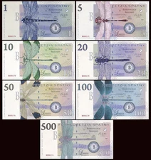 SET, Territory of West Junee, 7 Banknotes, Limited Issue Dragonfly, 2014 F