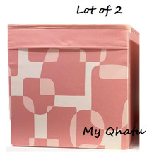 Lotto di 2 scatole portaoggetti Ikea DRONA adatte per Kallax Expedit, rosa/bianco 13x15x13 NUOVE