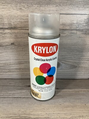 Vintage Krylon spray paint Crystal Clear 5 Ball Label Old Valve 1970s 1960s