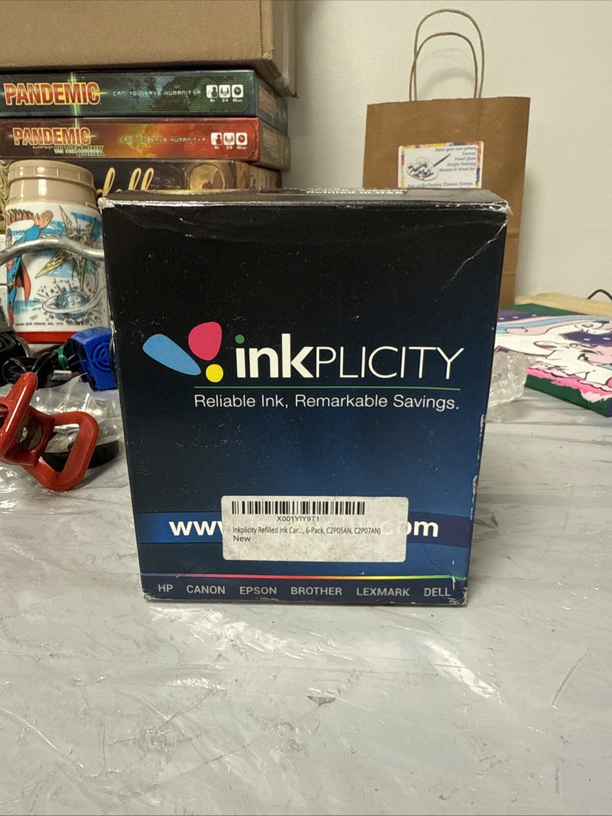 Inkplicity Refilled Ink Cartridge 6-Pack C2P05AN, C2P07AN Brand New USA HP 62XL