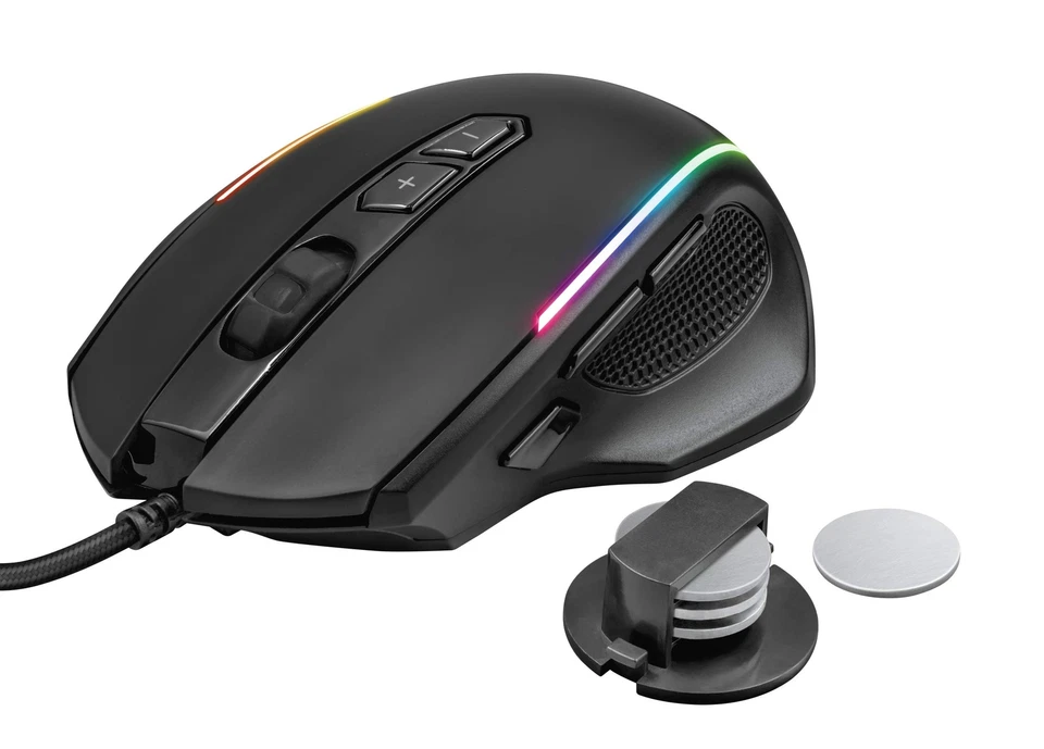Trust GXT 165 Celox Gaming Maus, 10.000 DPI, RGB, 8 Tasten, USB - Schwarz - Bild 2 von 4
